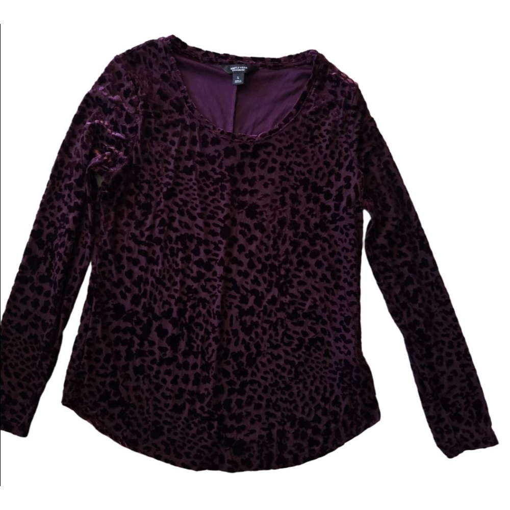 Women's Simply Vera Vera Wang Long Sleeve Top S Purple Black